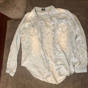 Women’s size large XL light blue button up shirt